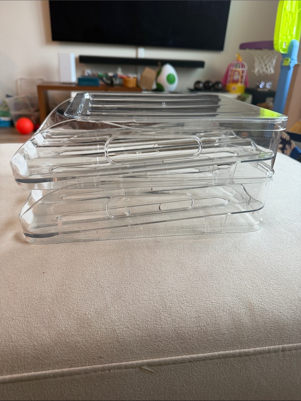 36-Egg Holder for Fridge with Silicone Bumpers, Auto-Rolling Desigin - BPA-Free